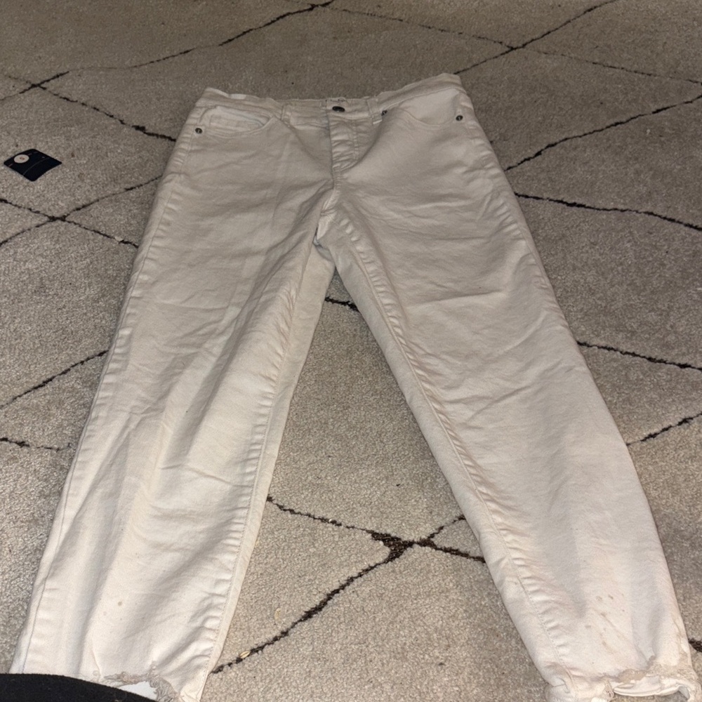 Jessica Simpson Women's Off-White Straight Leg Jeans